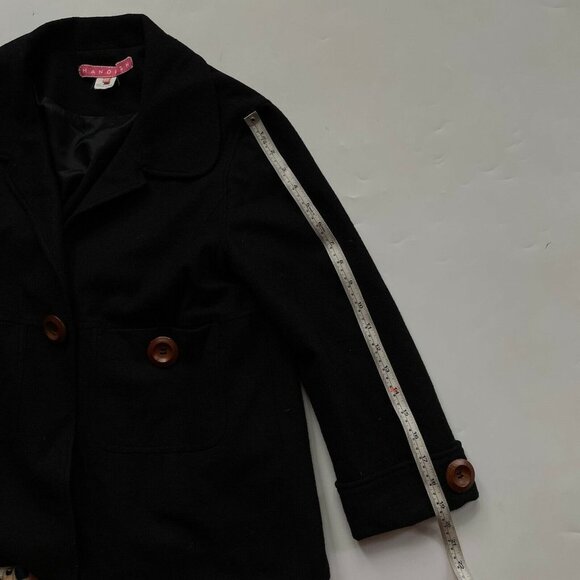 Manoush 100% Black Jacket Brown buttons Euro 42 - Picture 3 of 8